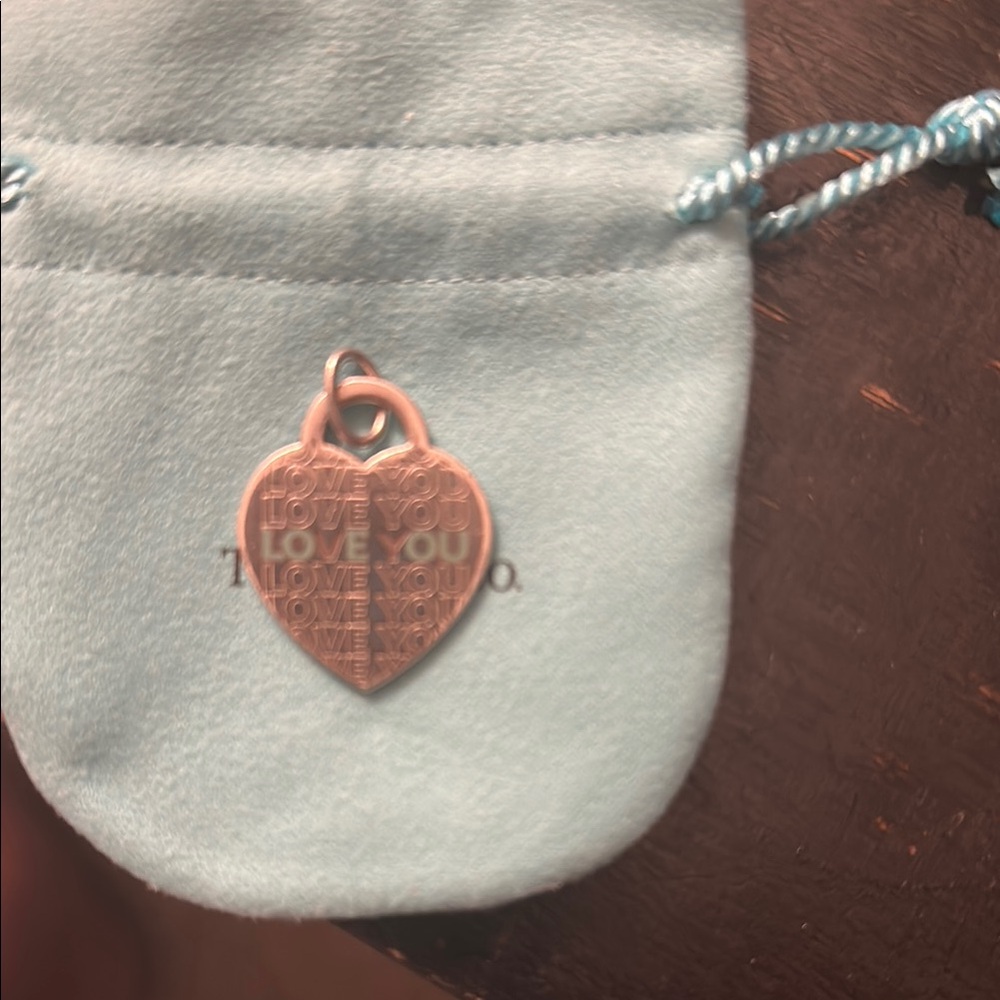 Authentic Tiffany & Co. Heart pendant  - silver with LOVE YOU engrave